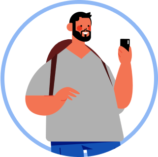 Ícone - Passageiro com ticket na mão