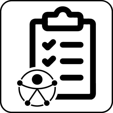 Prancheta com lista de verificação e ícone de acessibilidade sobreposto, representando a avaliação da efetividade de treinamentos em acessibilidade.